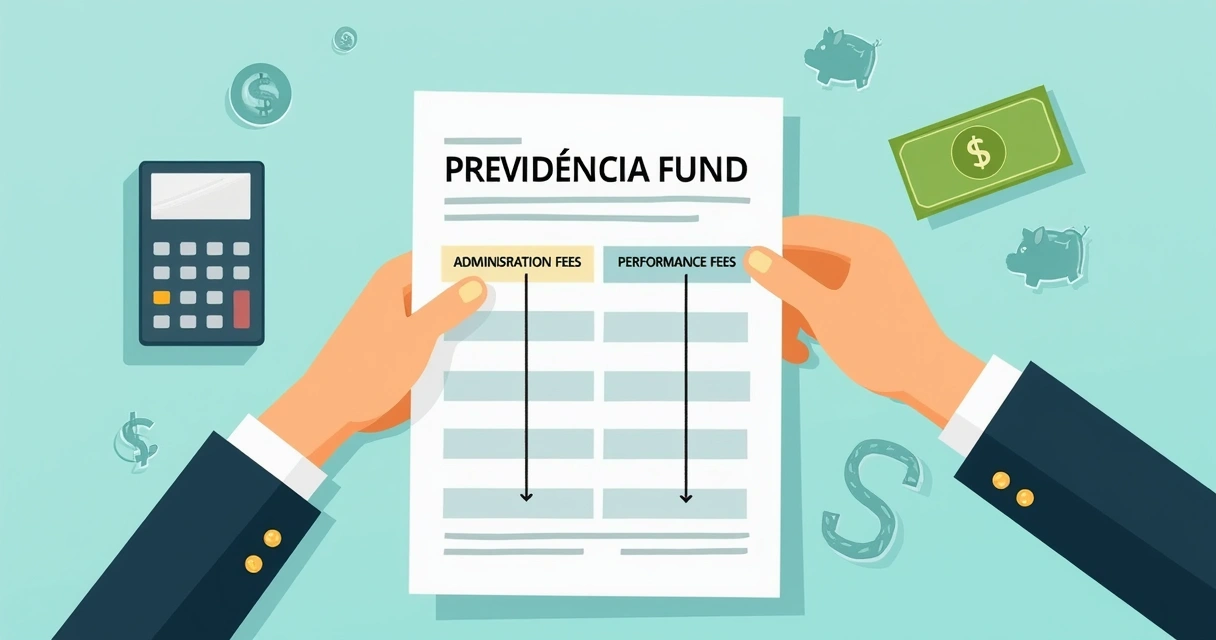 Planilha com simulação de custos e taxas de diferentes fundos de previdência 