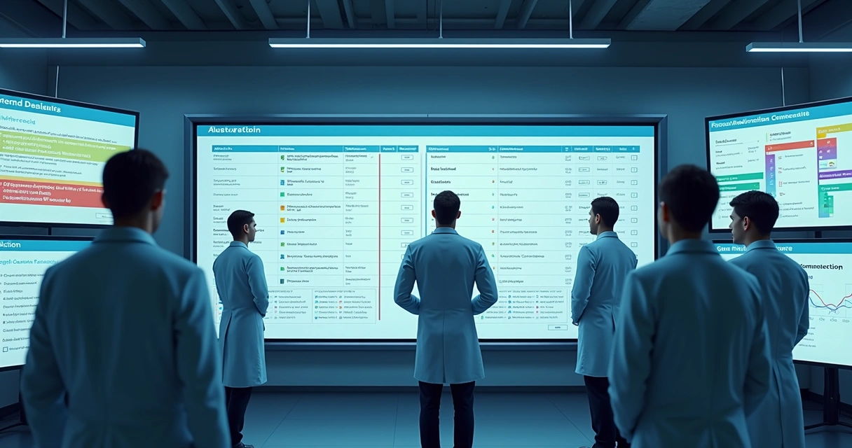Painel de plano de ação digital com status de tarefas 