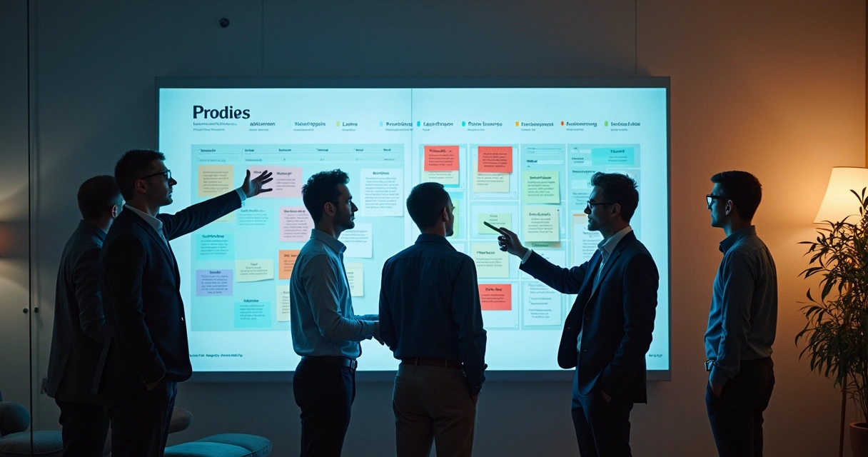 Equipe empresarial em reunião de plano de ação 