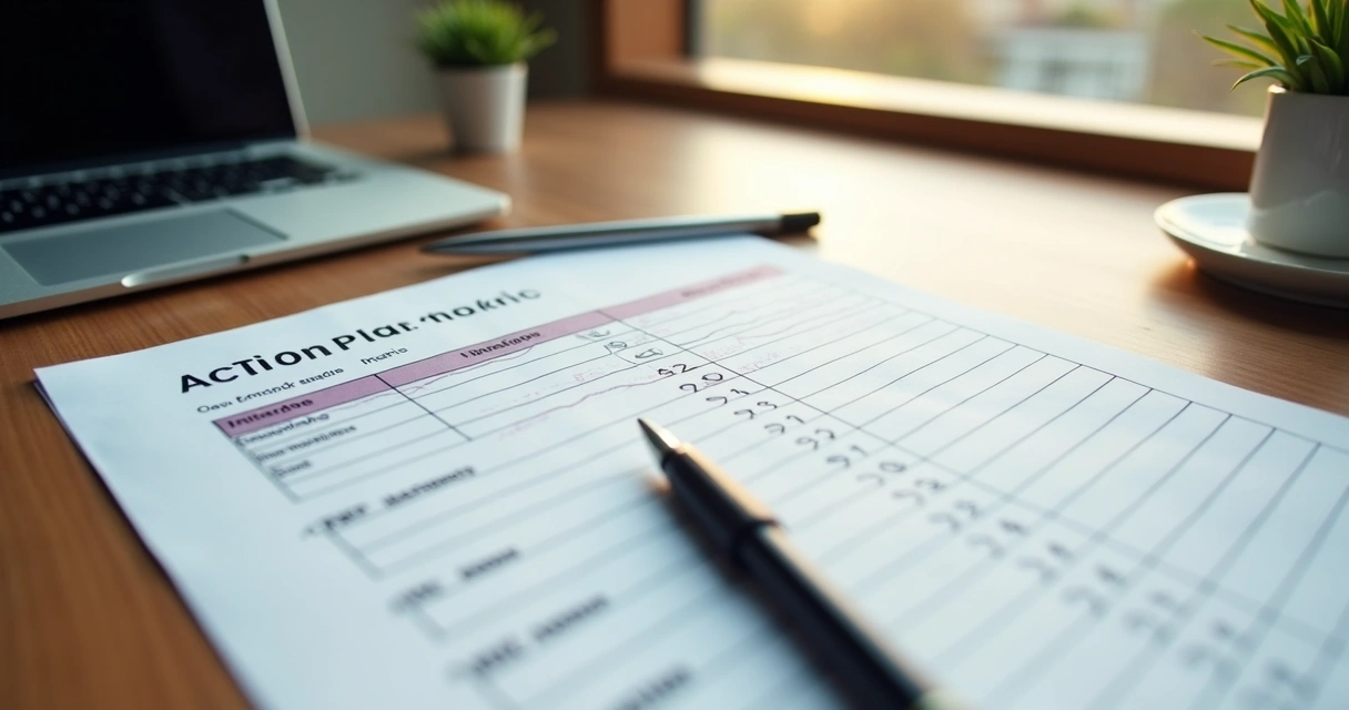 Plano de ação ligado à SWOT na mesa 