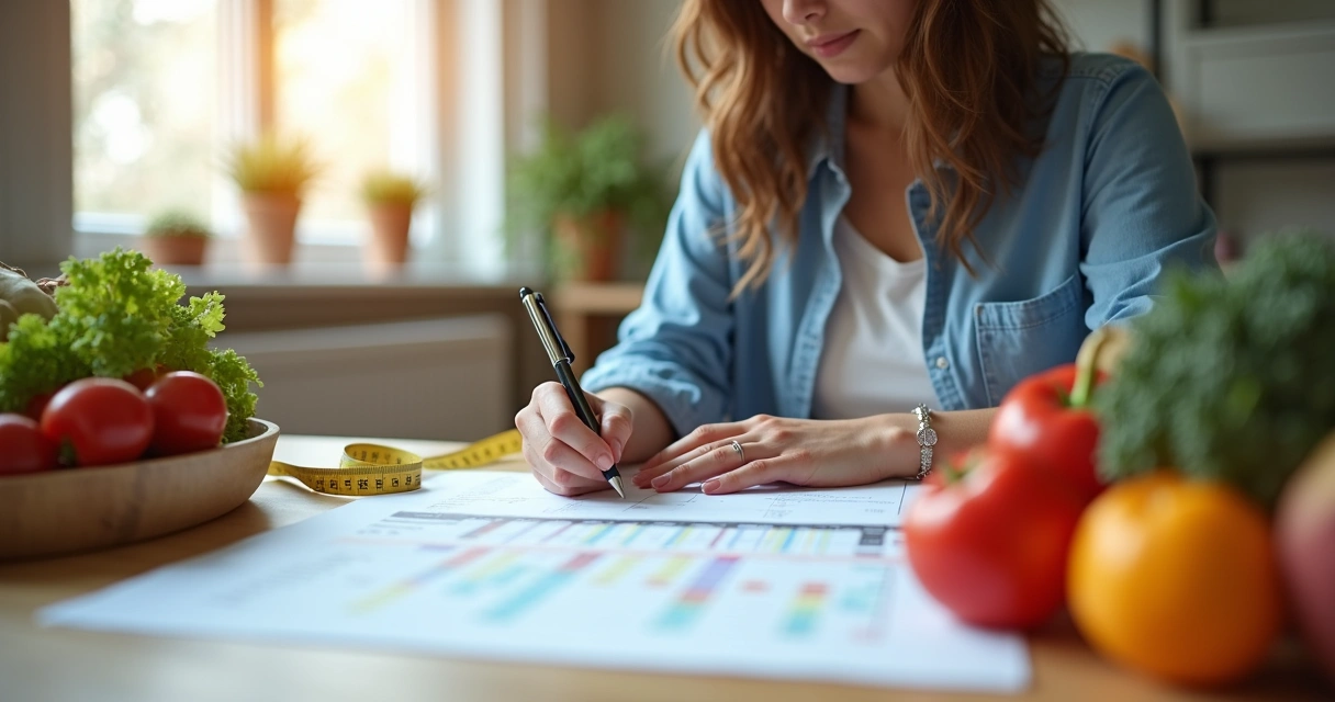 Nutricionista elabora plano alimentar durante atendimento presencial 