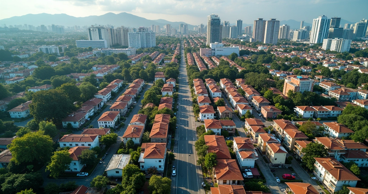 Mapa urbano detalhado mostrando zonas residenciais e comerciais distintas em Campinas com áreas verdes e construções modernas 