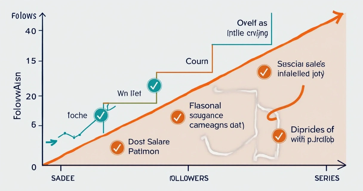 Gráfico ilustrativo de estratégia de Follow Ads com evolução de vendas e seguidores 