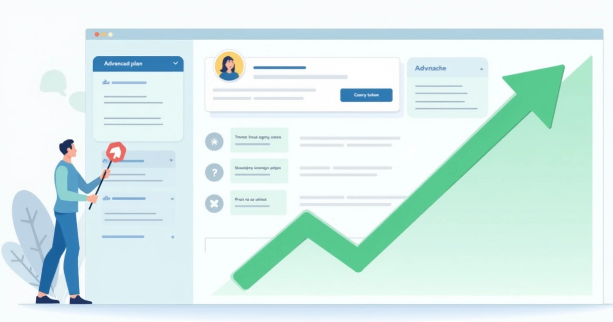 Destaque para painel de plano gratuito migrando para plano avançado em ambiente digital 