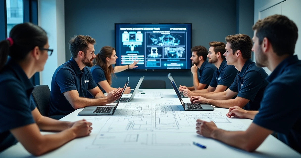 Equipe técnica do Grupo Data analisando plano de resposta a incidente 