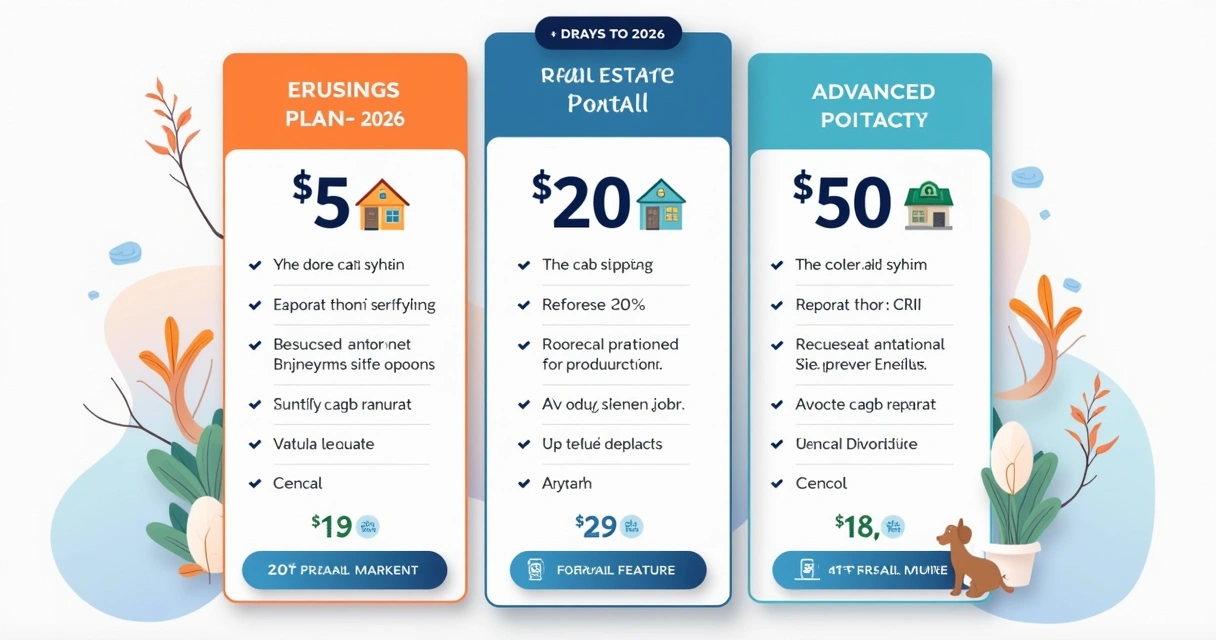 Quadro comparativo mostrando preços de planos mensais para anúncios de imóveis em 2026