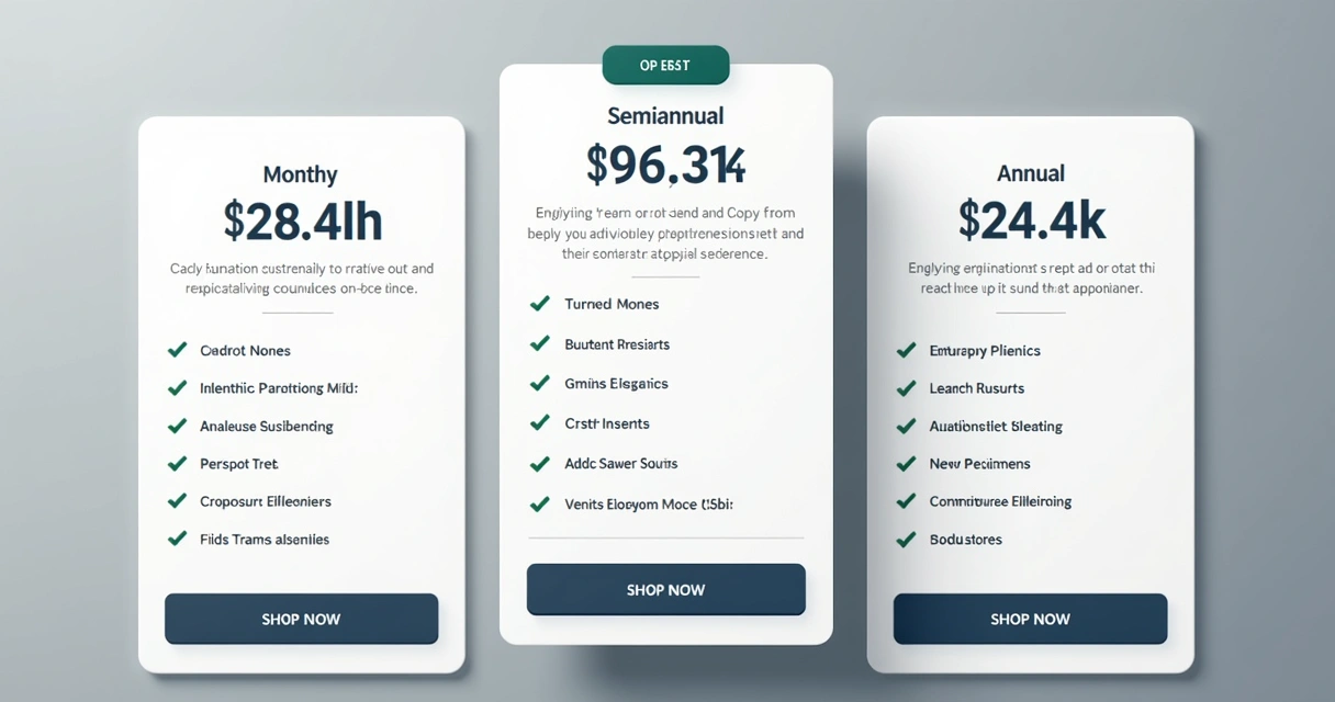 Três planos de assinatura ilustrados em um quadro, mostrando diferenças de preço e benefícios lado a lado 