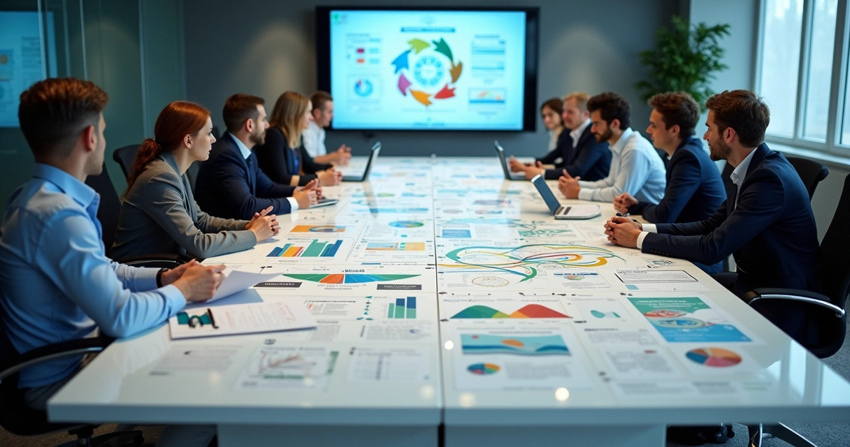 Plano de economia circular sendo apresentado em reunião