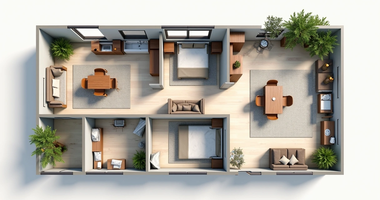 Planta baixa residencial detalhada 