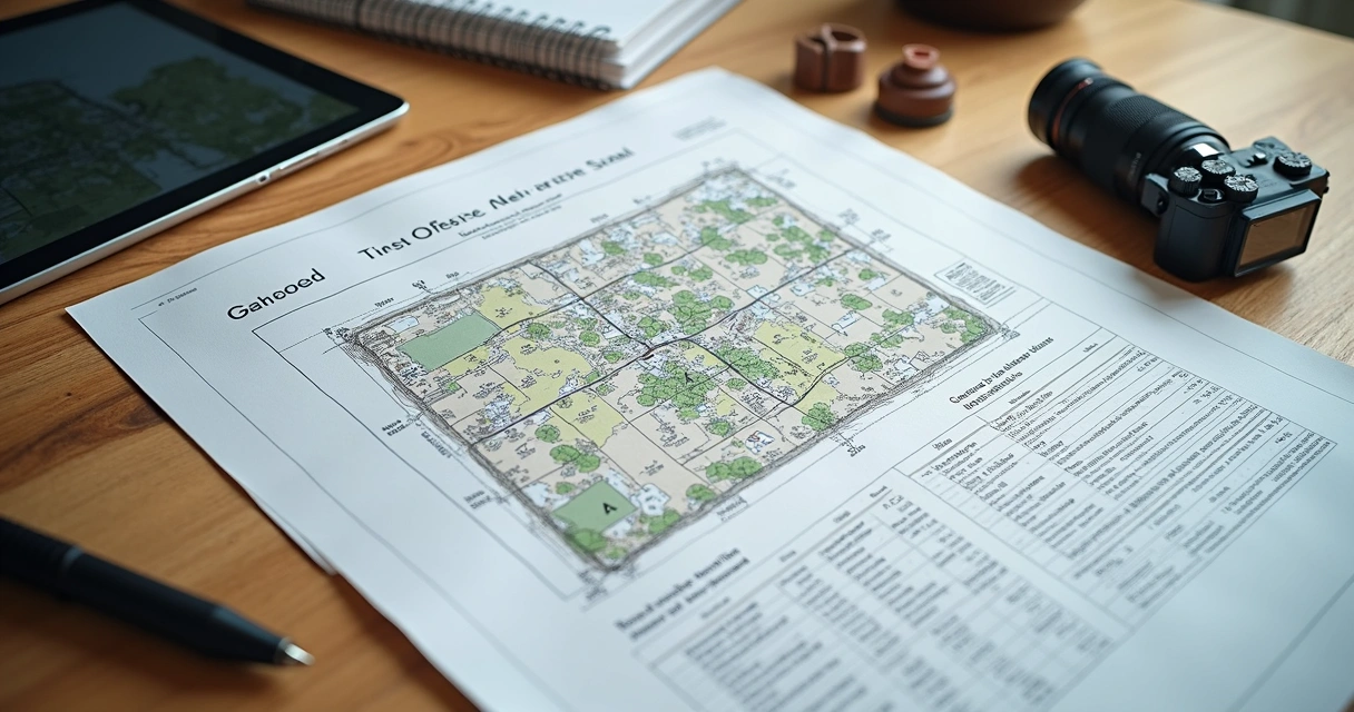 Memorial descritivo de imóvel rural, planta georreferenciada com mapas, tabela de coordenadas 