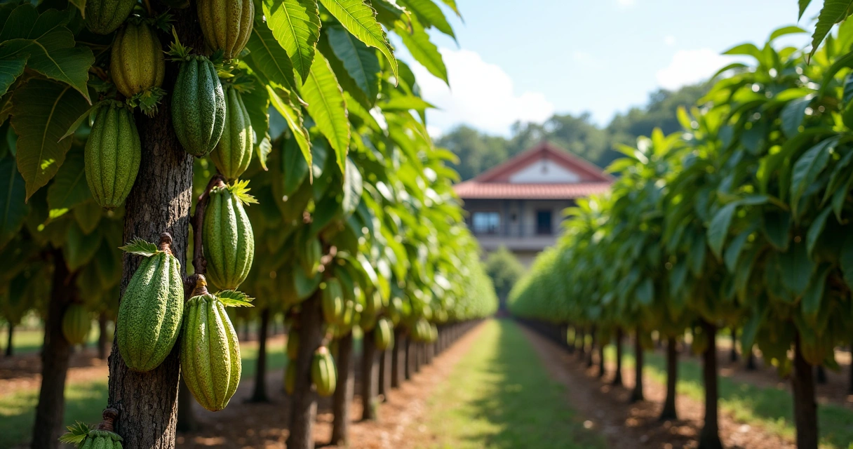 Plantação de cacau em fazenda de Ilhéus 
