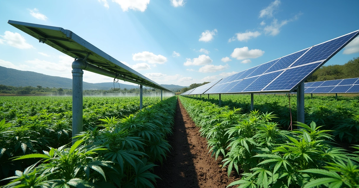 Plantação de maconha com painéis solares instalados no campo aberto na Bahia 