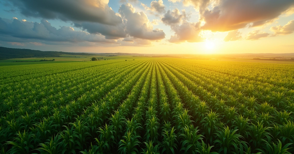 Grande plantação de soja no Brasil vista de cima 