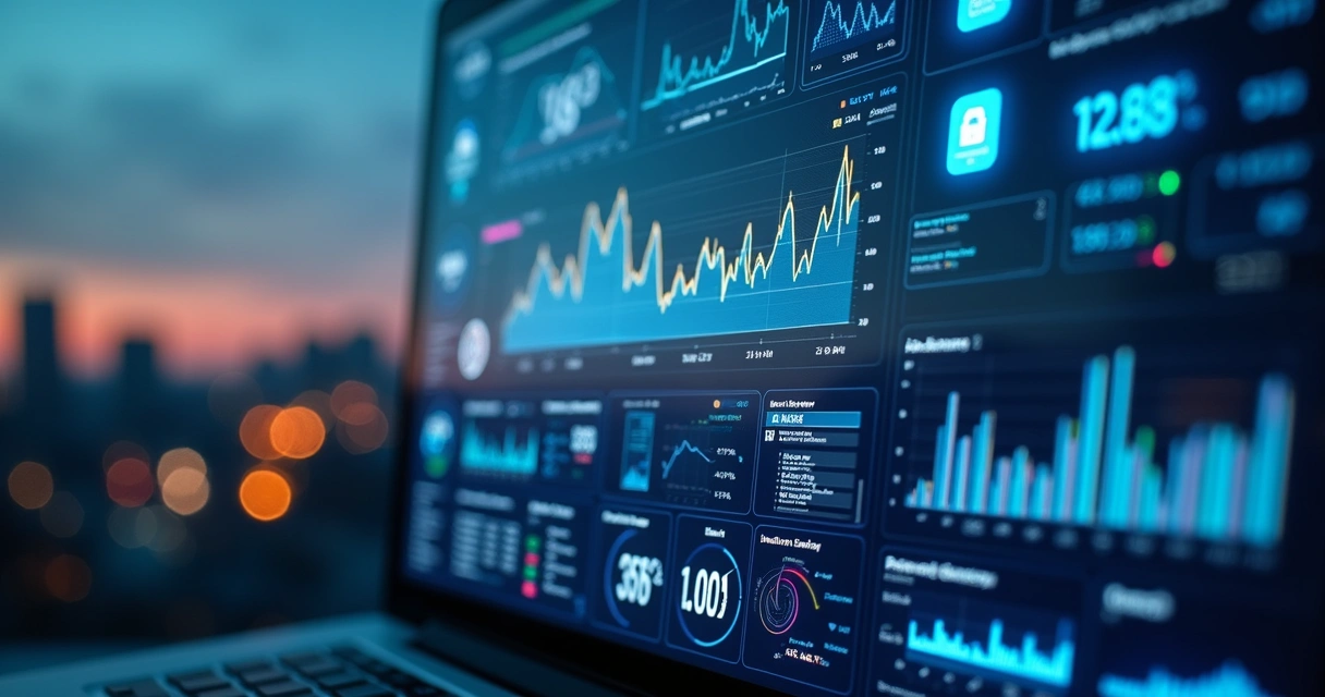 Painel tecnológico com dados de saúde e finanças conectado a API