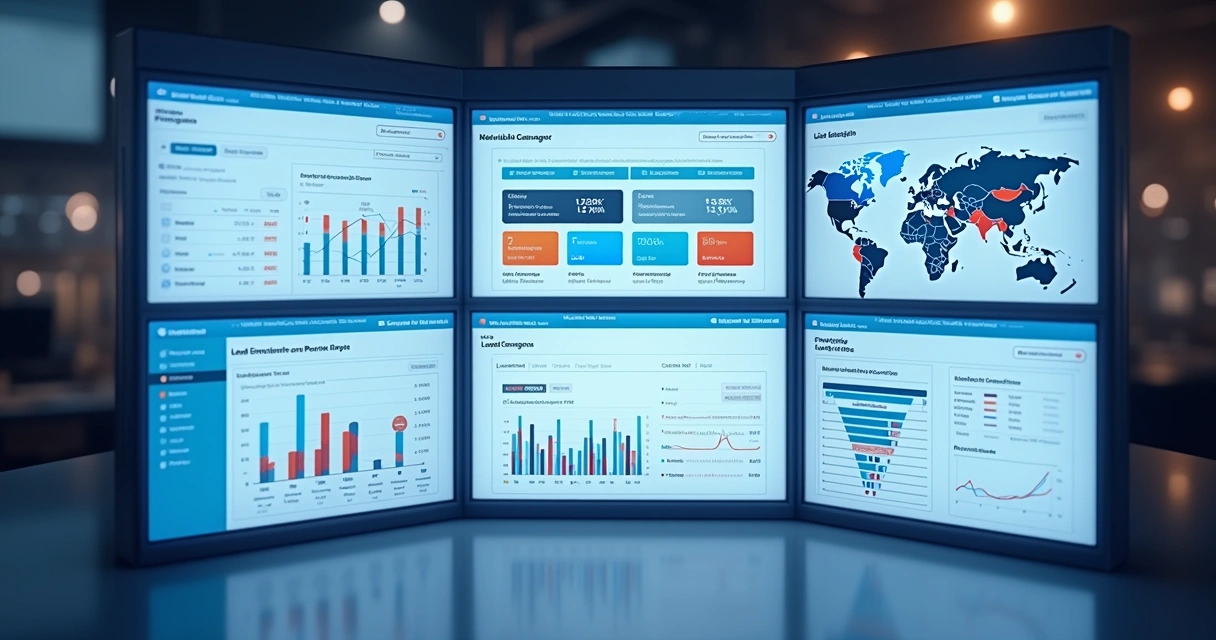 Tela de plataforma all-in-one com funções de prospecção, enriquecimento, campanhas e CRM 