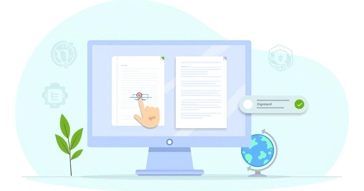 Interface da plataforma de assinatura digital em um computador, mostrando um documento e notificação.