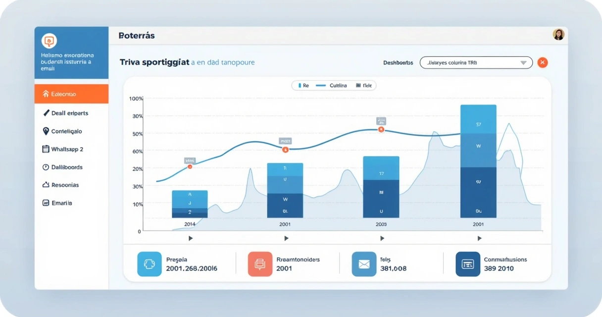 Dashboard de ferramenta de automação comercial intuitiva e visual