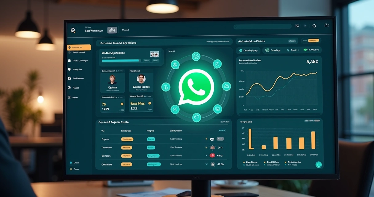 Plataforma de automação de WhatsApp com interface interativa e relatórios