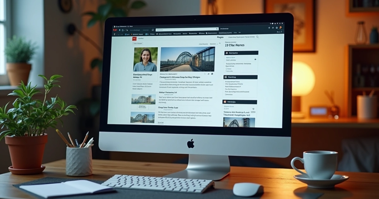 Interface de plataforma de blog automática mostrando gráfico de crescimento 