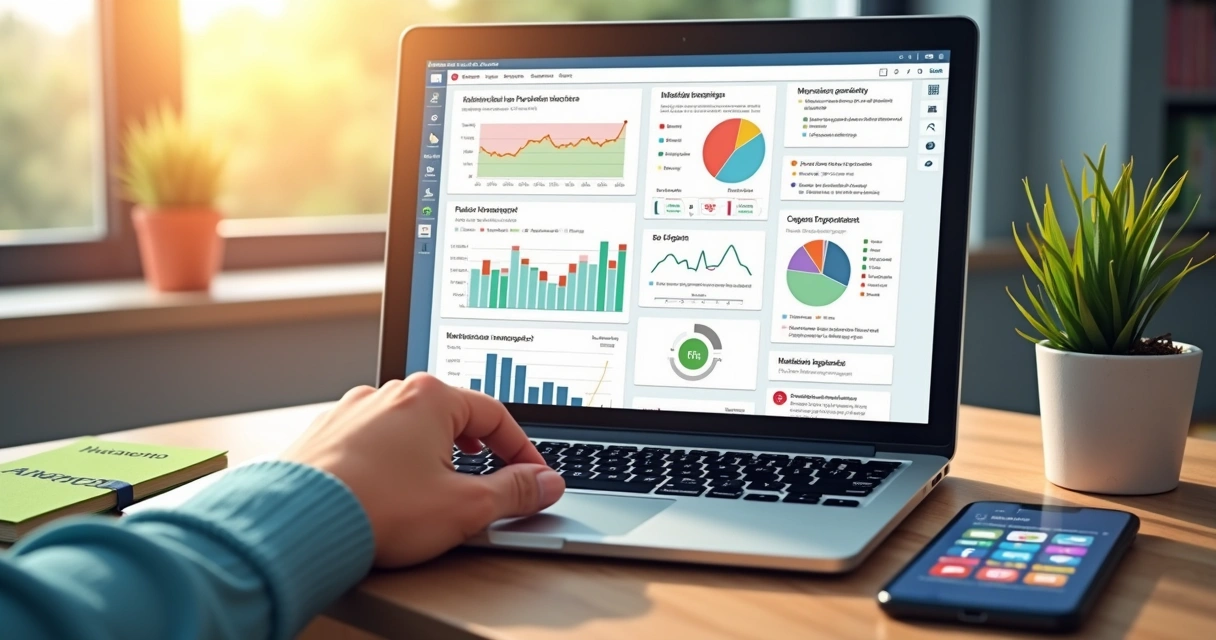 Plataforma automática de blog na tela do computador 