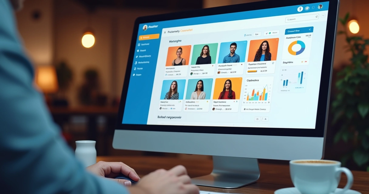 Tela de plataforma com filtros para selecionar influenciadores 