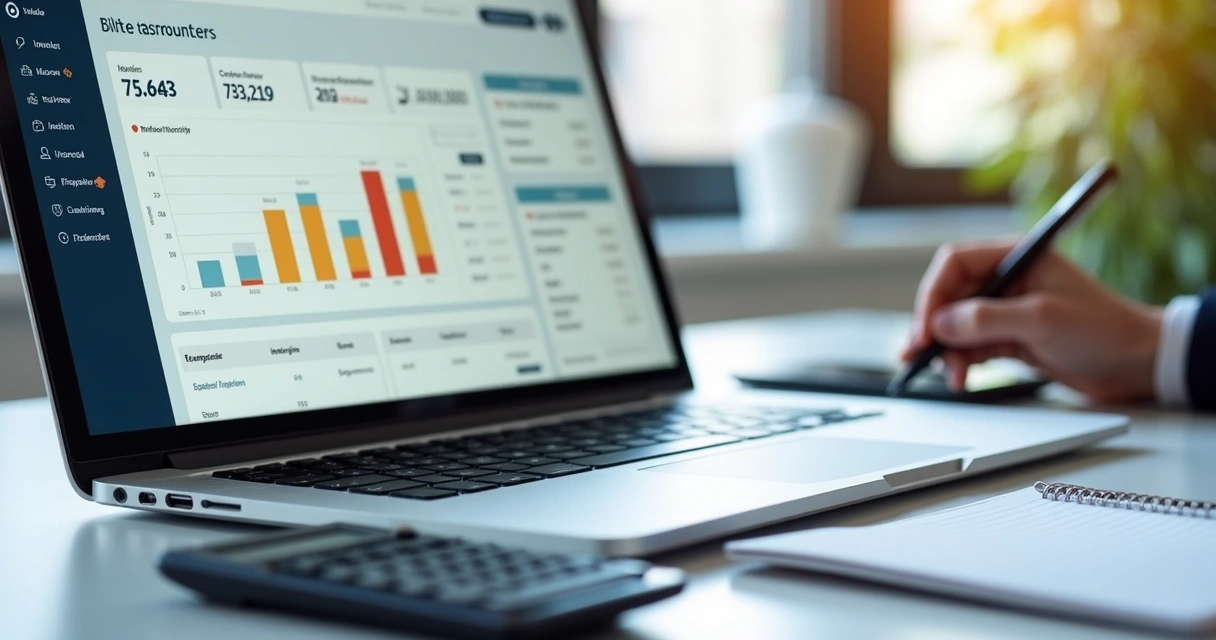 Dashboard de uma plataforma de cobranças com boletos, Pix e status de clientes 