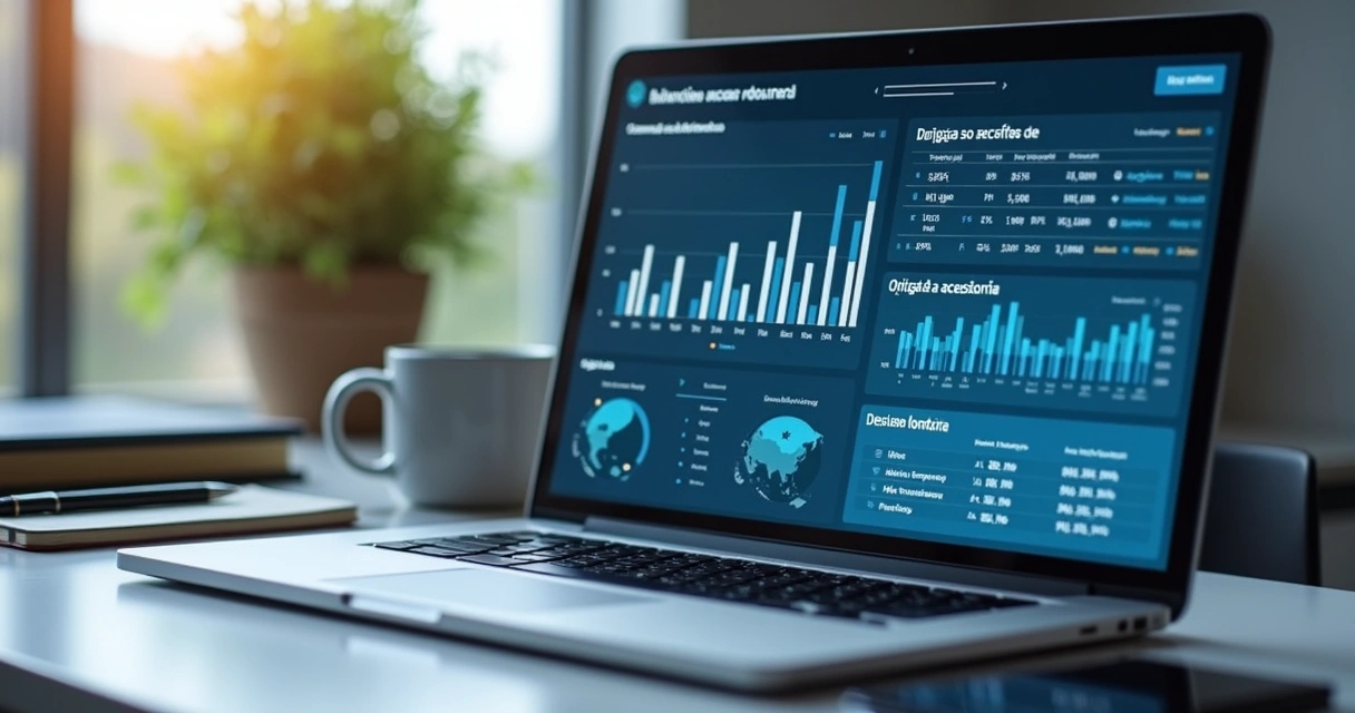 Tela de plataforma de contabilidade digital aberta mostrando relatórios 