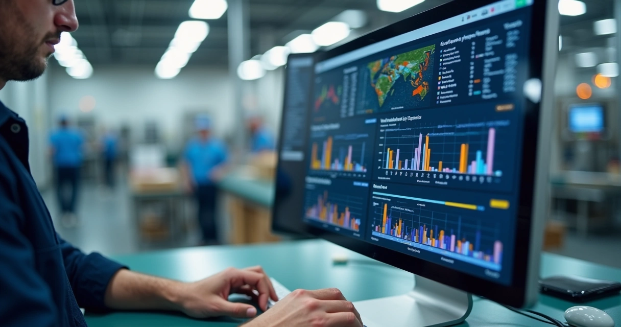 Tela digital comprovando rastreabilidade de alimentos. 