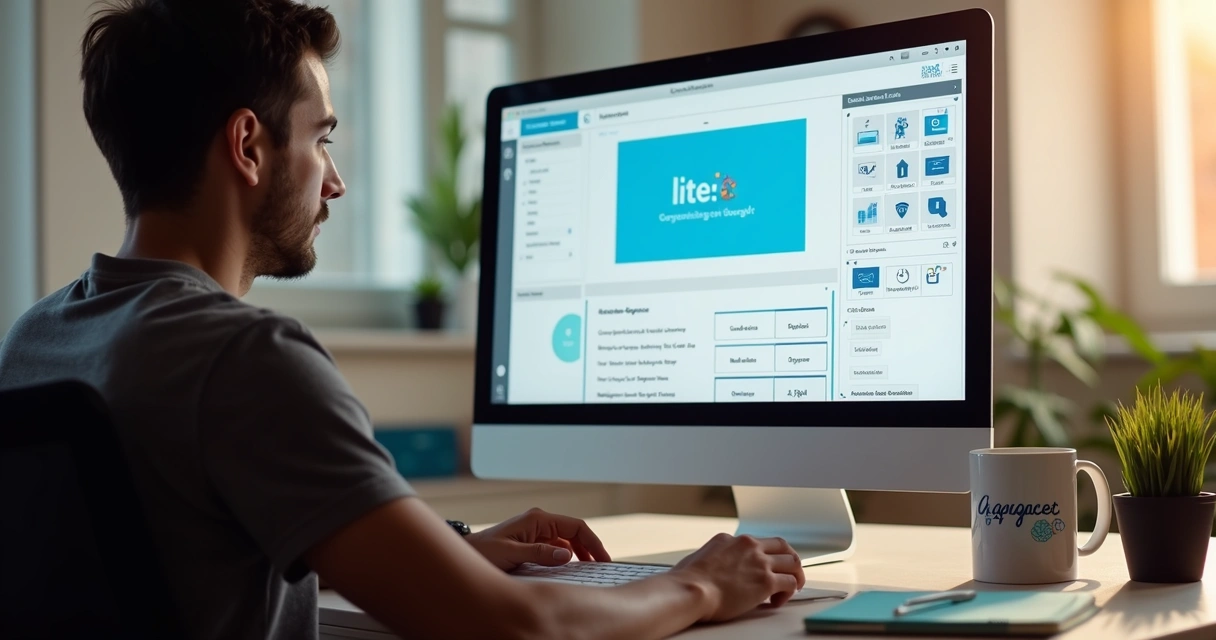 Usuário personalizando plataforma de cursos com sua marca e cores 