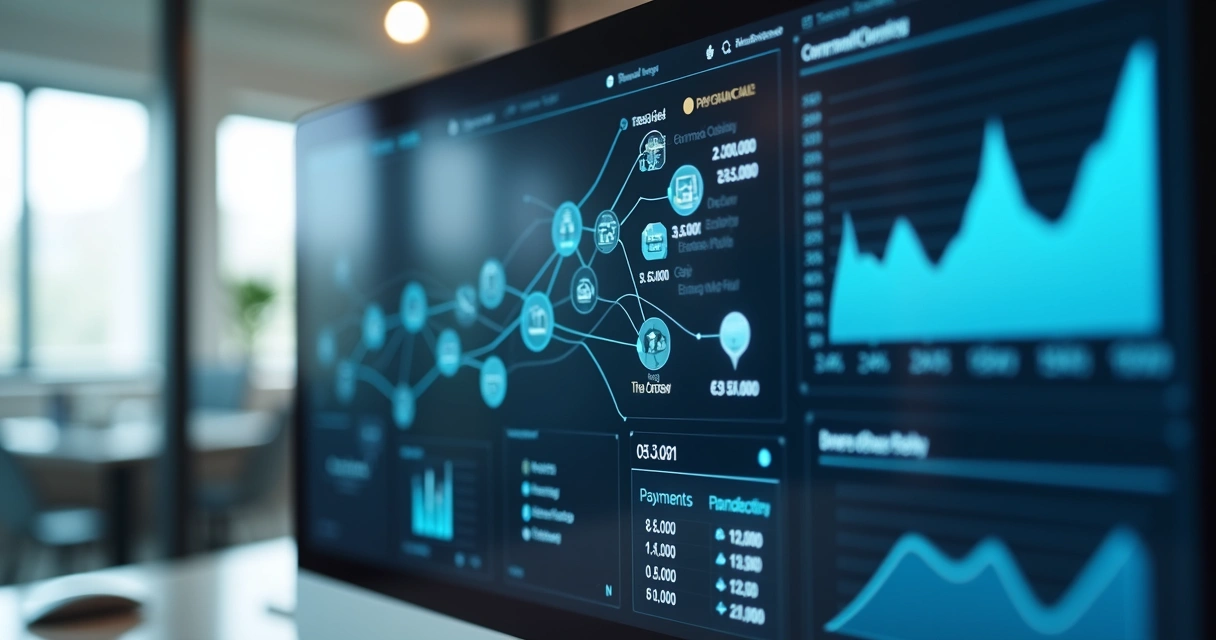 Painel digital mostra integrações entre bancos, ERPs e notificações de cobrança 