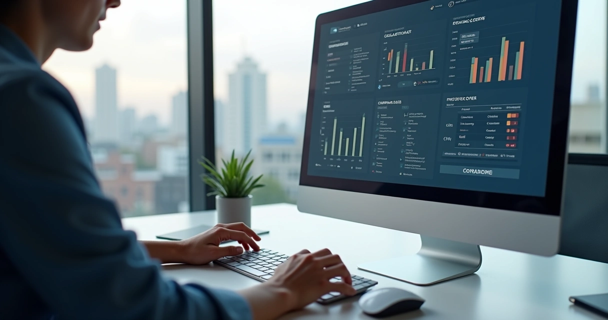Pessoa mexendo em plataforma de dados para prospecção B2B 