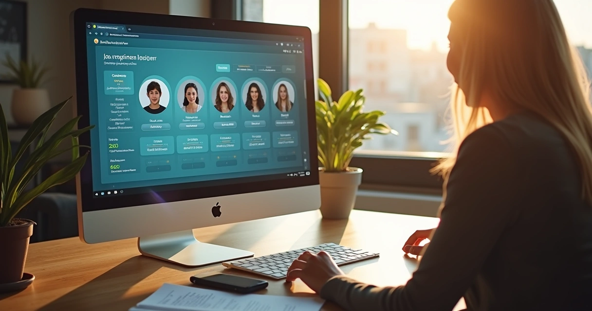 Tela de plataforma digital exibindo avaliações de candidatos lado a lado 