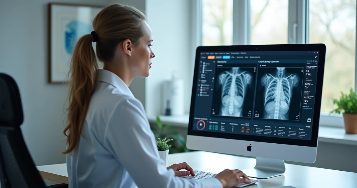 Tela de plataforma digital para laudo cardiológico em clínica 