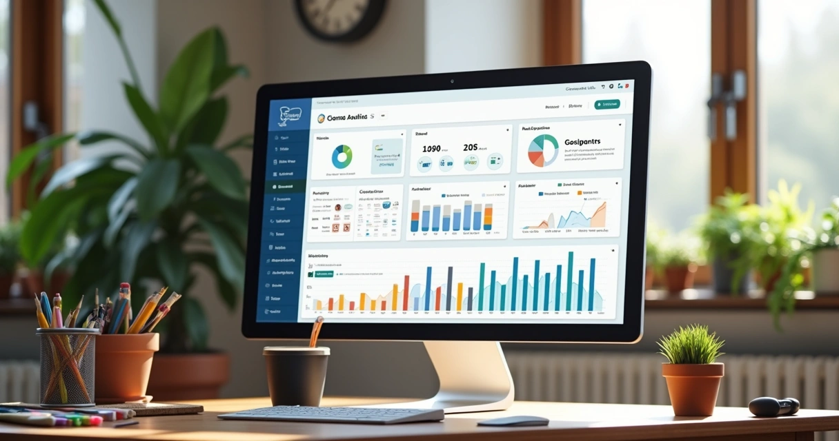 Interface de plataforma digital escolar moderna na tela do computador 