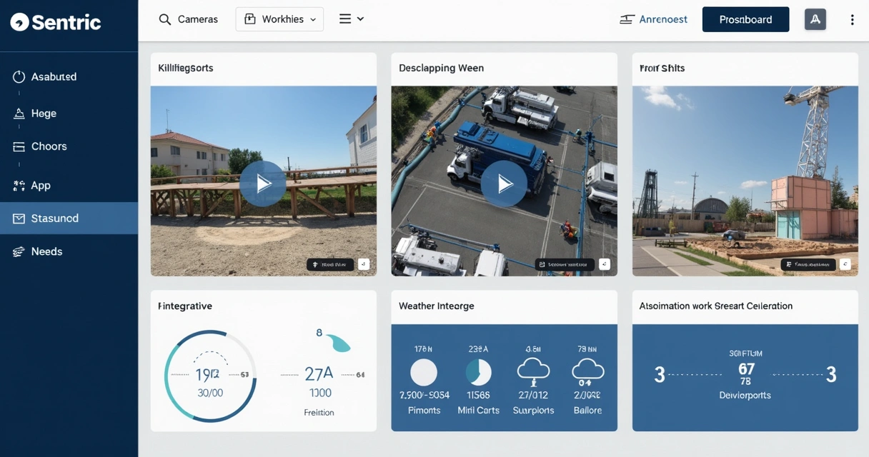 Tela da plataforma digital de monitoramento de obras da Sentric 