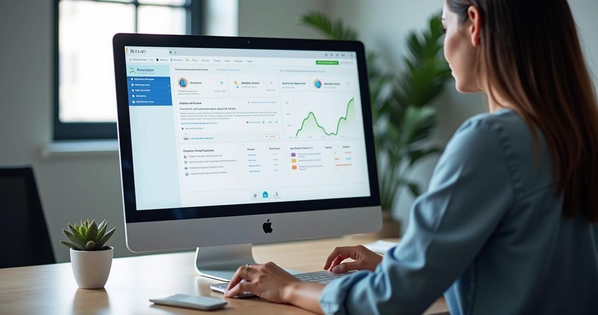 Tela de plataforma EAD gerenciando curso online