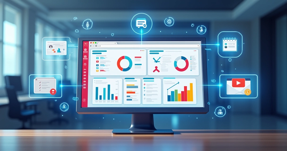 Tela de plataforma EAD com gráficos de progresso e recursos para educação corporativa