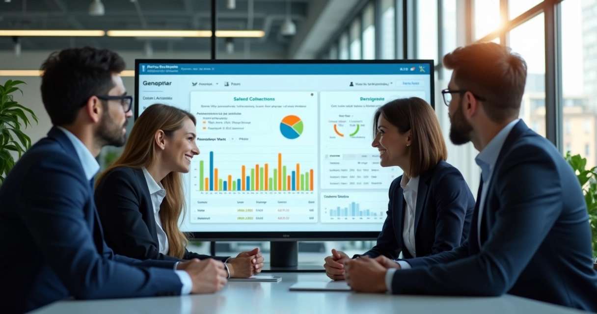 Tela de plataforma financeira com gráficos e notificações de cobrança 
