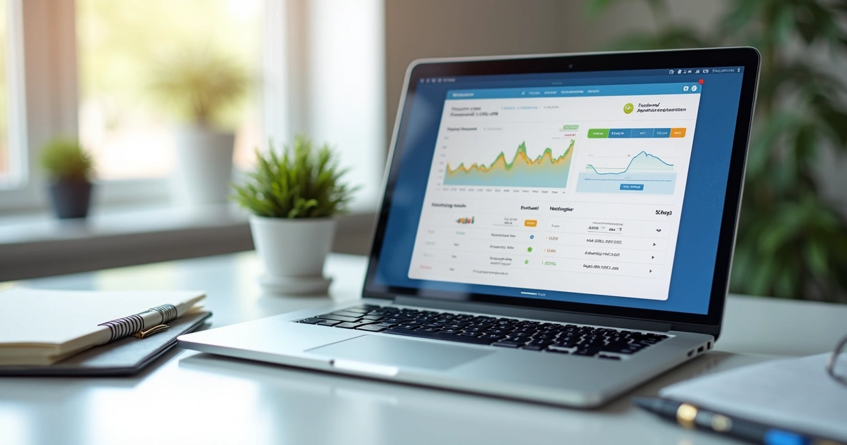 Tela de plataforma financeira personalizada branca