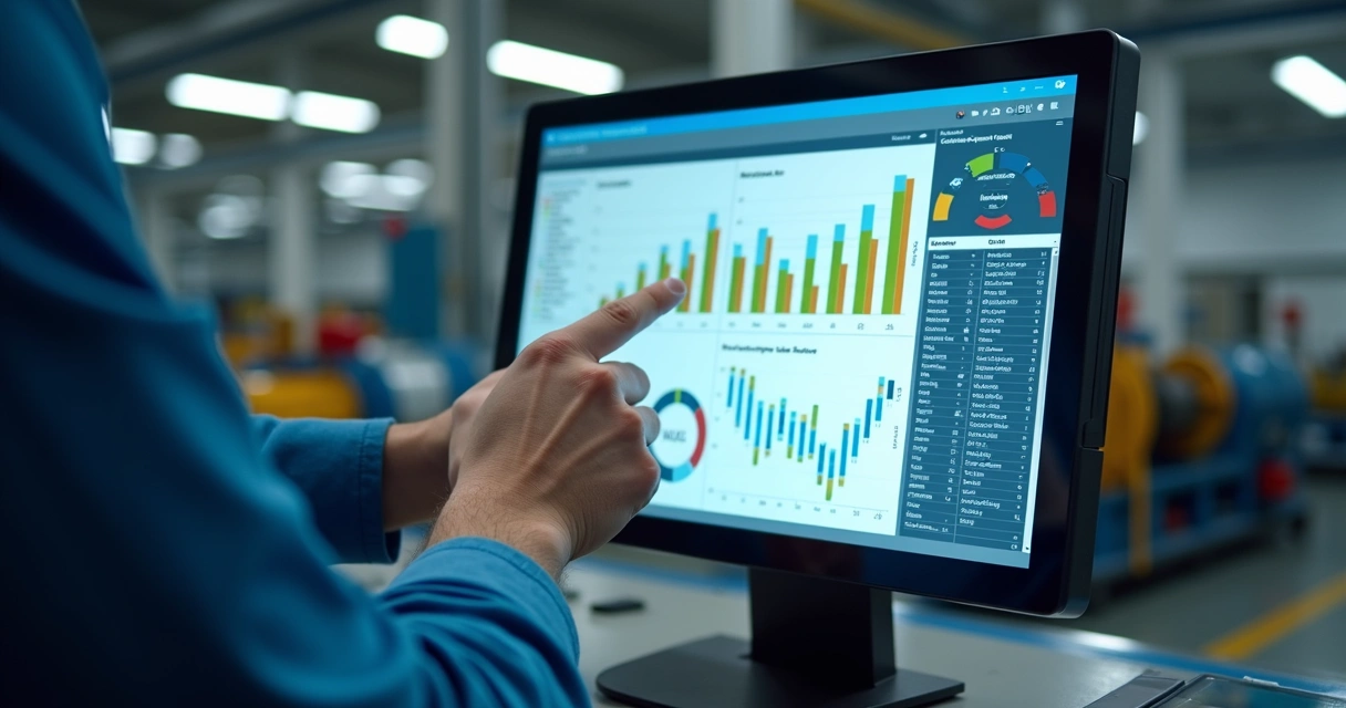 Tela de plataforma digital exibindo relatório FMEA com gráficos coloridos 