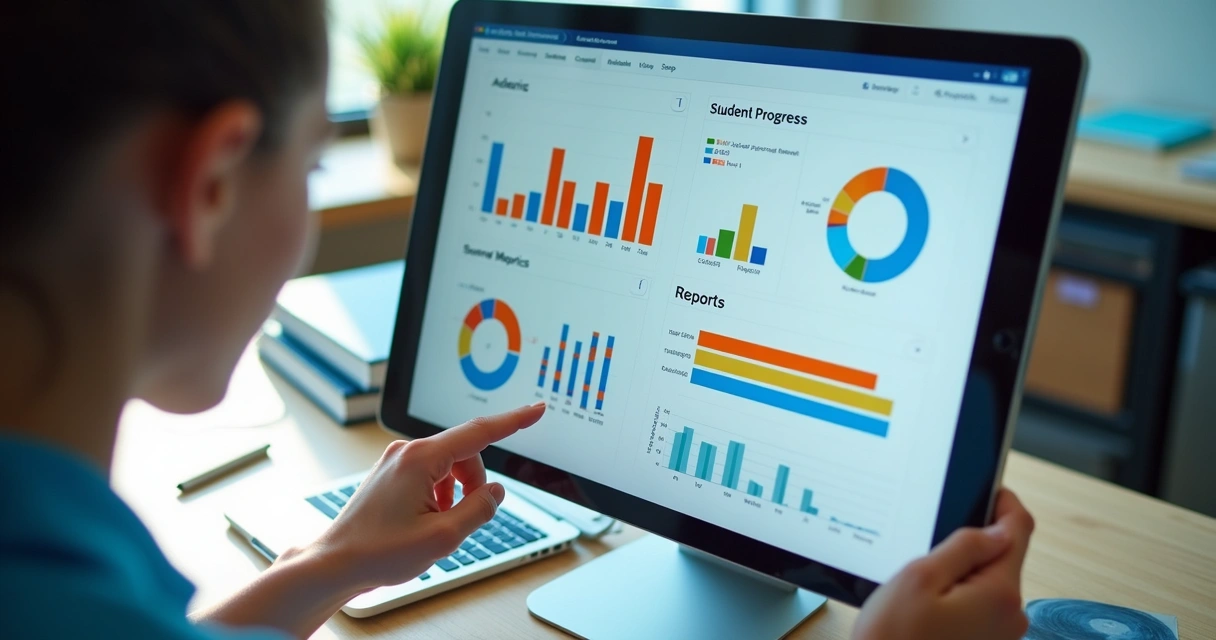 Plataforma educacional apresentando relatórios de IA 