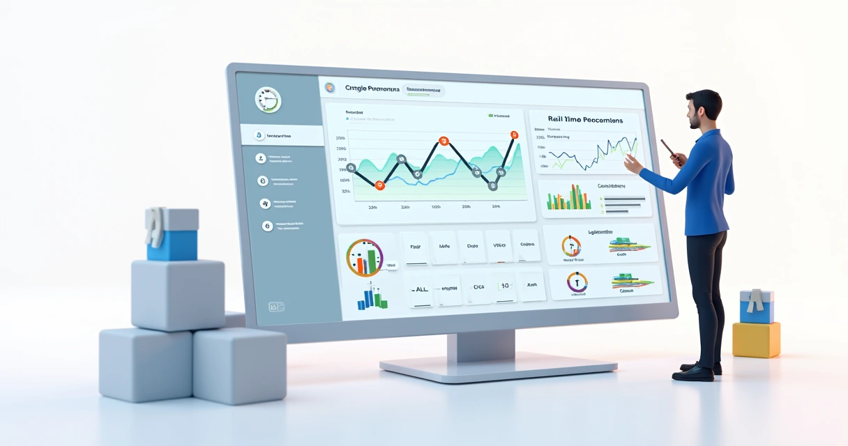 Tela de plataforma de gestão financeira logística com gráficos e dados exibidos