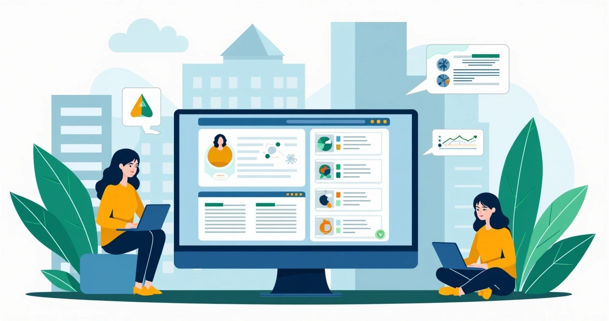 Tela de uma plataforma govtech com painel de controle e usuário interagindo 