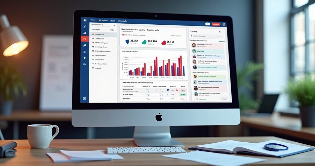Tela de software de gestão política mostrando rastreamento de promessas de campanha 