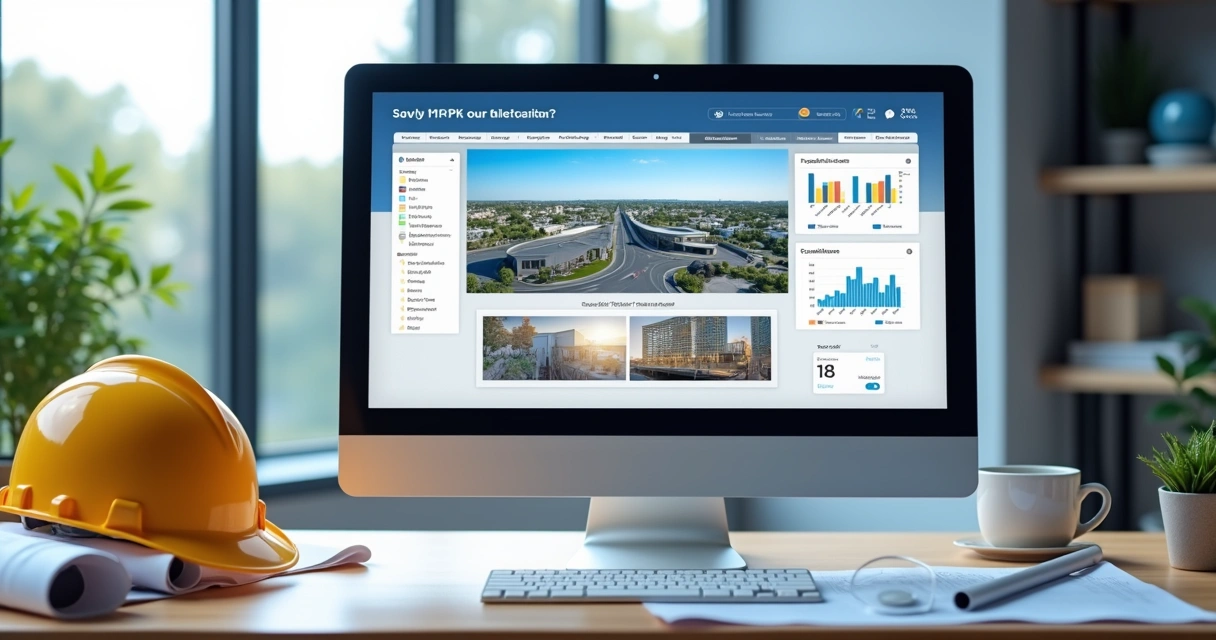 Plataforma online exibindo imagens de obra e relatórios visuais