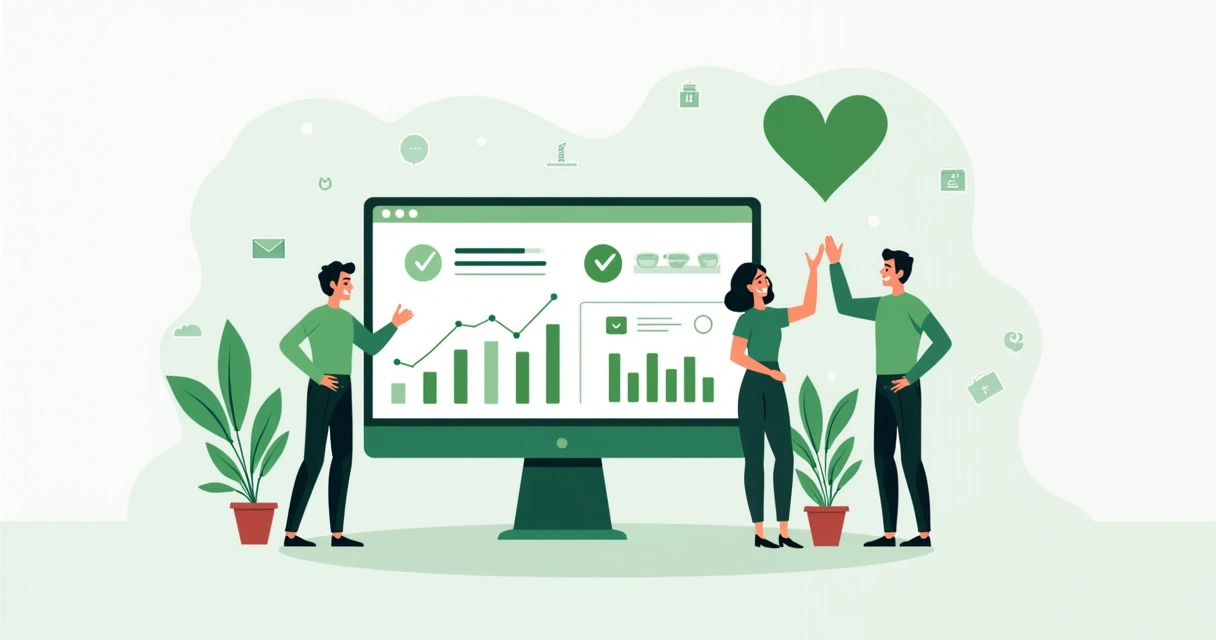 Painel de plataforma de infoprodutos mostrando crescimento e diferenciais. 