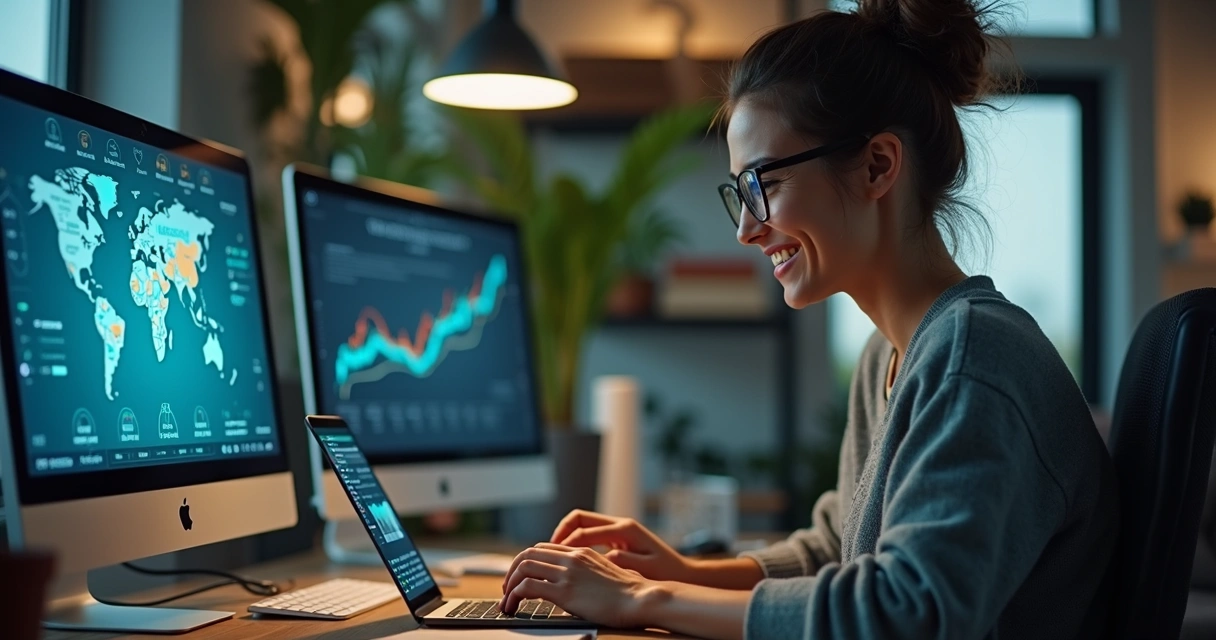 Tela de plataforma digital criando blogs de marketing automaticamente com IA 