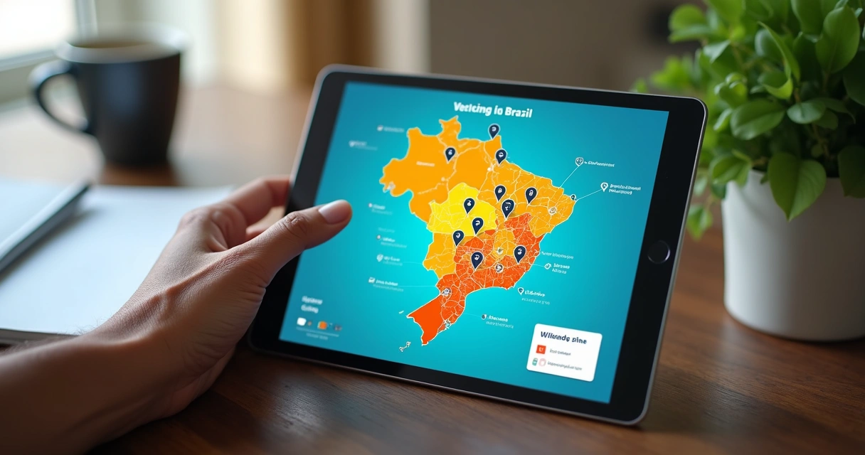 Mapa virtual mostrando pontos de recarga para carros elétricos 