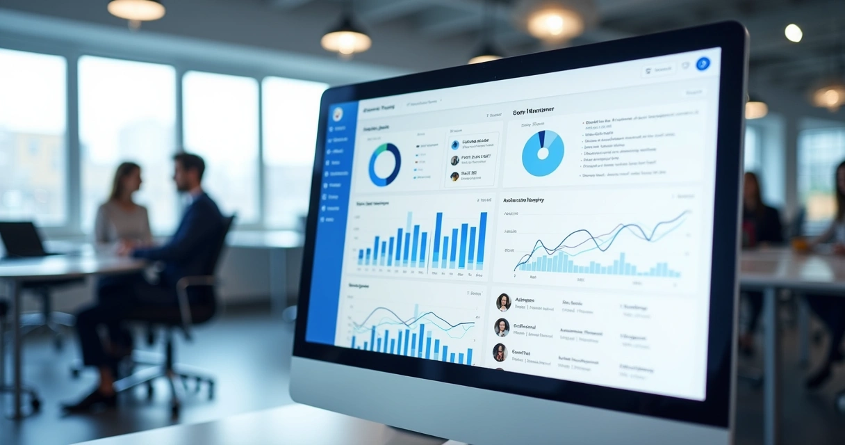 Tela de plataforma digital para gerenciamento de campanhas de marketing de influência com gráficos e lista de influenciadores 