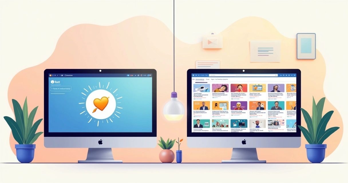 Comparação visual entre plataforma própria e marketplace para cursos